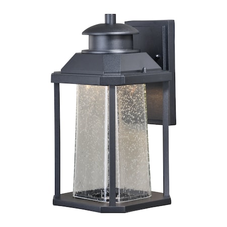 Vaxcel Freeport Aluminum 1 Light LED Dusk to Dawn Black Outdoor Wall Lantern Clear Glass T0309